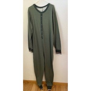 Hearth and Hand Magnolia Mens Long 1pc Pajamas Green Union Suit Size Xl Tall